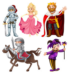Wall Mural - set of medieval cartoon character