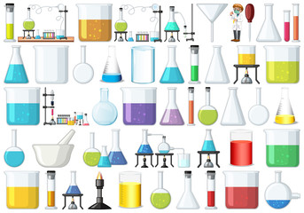 Wall Mural - set of lab tools