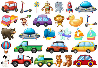 Wall Mural - set of children toy