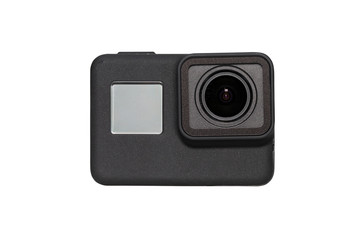 Action camera isolated on white background - clipping paths.