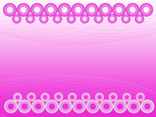 Aufkleber - Pink circles connected in a row stand up in front of an pink net and white circles connected in line are located in front of the white net