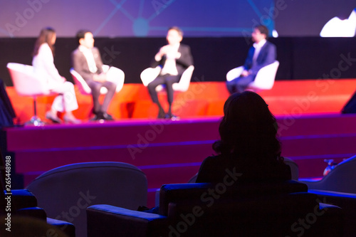 Cuadros en Lienzo Audience is listening the speakers on the stage in the conference hall or semin