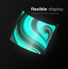 Wall Mural - Flexible display. New technology transforming cell phone into tablet.