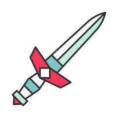 Poster - Medieval dagger color icon