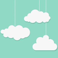 Leinwandbilder - White clouds on blue background .