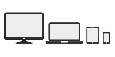 Leinwandbilder - Device Icons: smartphone, tablet, laptop and desktop computer.