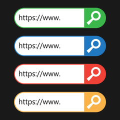 Leinwandbilder - Colored set of search bars, template for internet searching. Web search field.