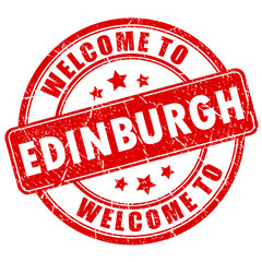 Wall Mural - Welcome to Edinburgh red stamp