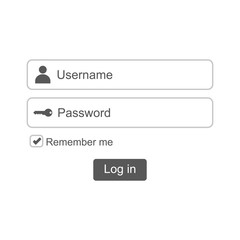 Leinwandbilder - Login form, clean style, flat design. Ui element s for your web design. Promotional website, business card site, online store, online catalog, blog.