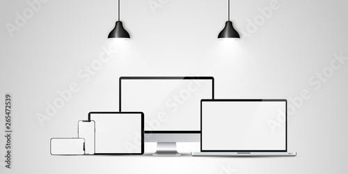 Fotografie, Tablou  Technology set. Vector