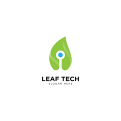 Leaf Tech logo template, vector illustration - Vector