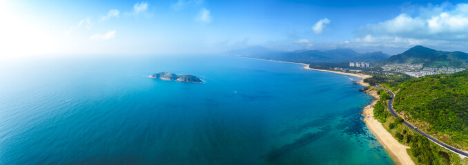 Wall Mural - aerial view of coast line