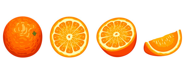 delicious orange fruit vector design illustration isolated on white background