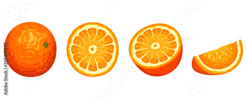 Fotografía Delicious orange fruit vector design illustration isolated on white background