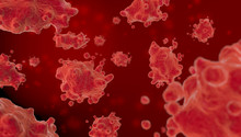 Flow Of Red Virus, Background, 3d Illustration