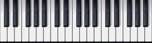 Piano Keyboard Seamless. Top View. Realistic Detailed Shaded Piano Keys. Simple Beautiful Design. Musical Background. Music Instrument. Flat Style Vector Illustration.