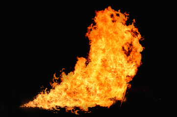 Poster - fire burning isolated with black background