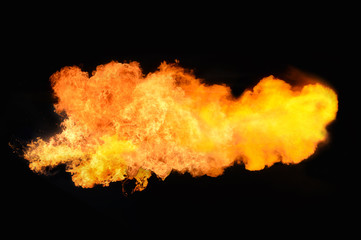 Poster - fire burning isolated with black background