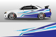 © Alleuy - Car wrap graphic vector. Abstract stripe racing background kit designs for wrap vehicle, race car, rally, adventure and livery