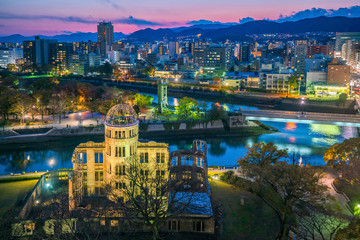 Wall Mural - View of Hiroshima skyline with the atomic bomb dome