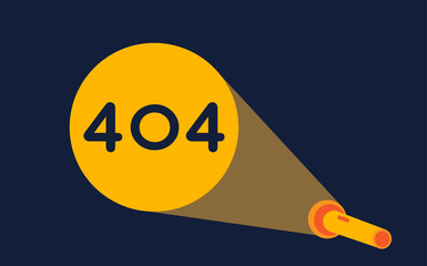 Poster - 404 error with light of flashlight graphic on dark background