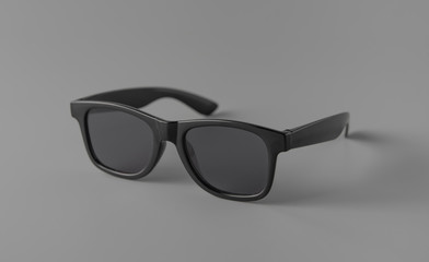 Sunglasses on gray background