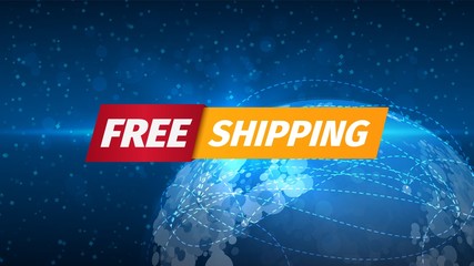 Wall Mural - Free shipping icon on outer space background. Free of charge sign vector illustration