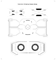 Poster - virtual reality.futuristic vr head-up display design. sci-fi helmet hud. future technology display d
