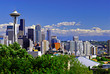 © Mint Images - Space Needle and high rise buildings in Seattle city skyline, Washington, United States