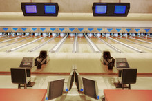 Empty Lanes In Bowling Alley