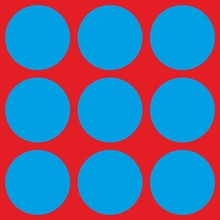 Nine Blue Circles On Red