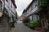 Fototapeta Uliczki - Historische Fachwerkhäuser am Marktplatz in Heppenheim / Bergstrasse