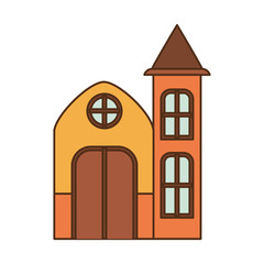 Wall Mural - house with front view isolated icon