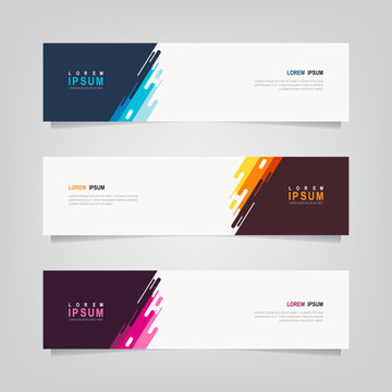 Vector abstract banner design template. Collection of web banner template. Abstract geometric web design banner template. 
