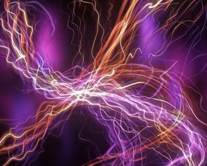 Wall Mural - abstract fractal neon electrical background