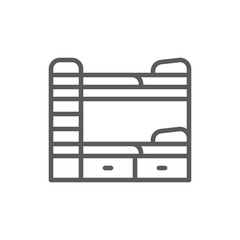 Wall Mural - Bunk bed line icon.