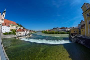 Sticker - View on Steyr in Upper Austria / Austria