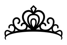 Princes Tiara Crown Or Royal Diadem Line Art Vector Icon For Apps And Websites