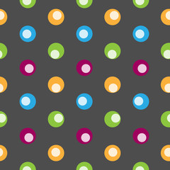 Wall Mural - Color polka dot abstract seamless pattern on a grey background