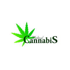 Wall Mural - medical cannabis logo icon