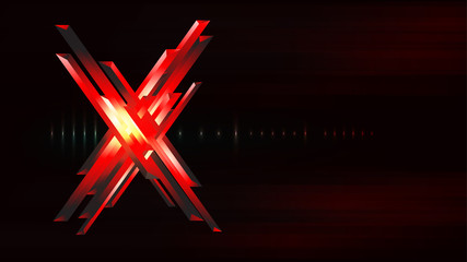 Red x target mark light abstract