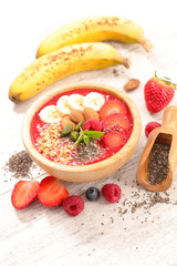 Wall Mural - smoothie bowl with chia and fruits