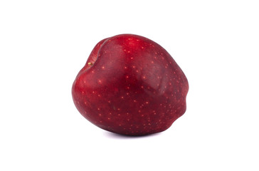 Wall Mural - Fresh red apple isolated on white background.