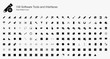 © iconbeast - 158 Software Tools and Interfaces Pixel Perfect Icons (Filled Style). Vector icons set for software development and user interfaces designs.