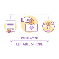 Wall Mural - Payroll giving concept icon