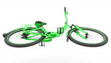 Green Bike Bottom View 3d Illustration