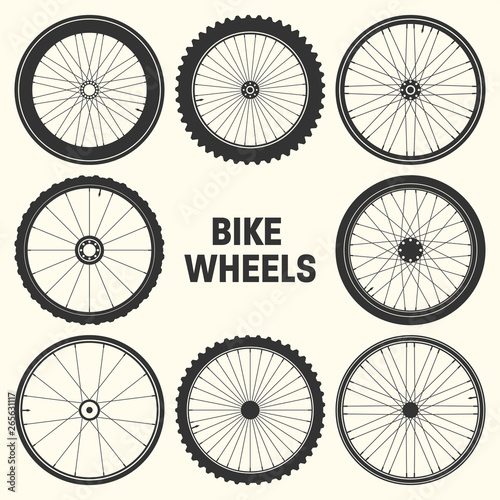 Fotomural Bicycle wheel symbol vector illustration