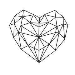 Abstract geometric heart vector illustration