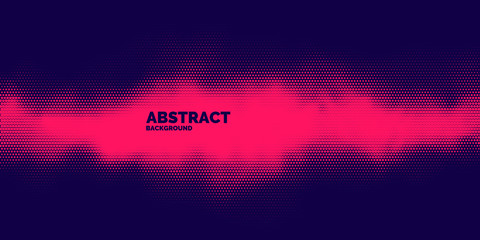 Poster - Monochrome printing raster, abstract vector halftone background.
