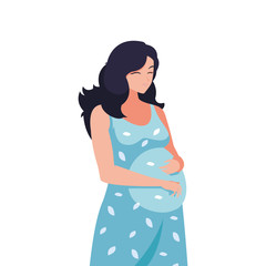 Canvas Print - beautiful pregnancy woman character